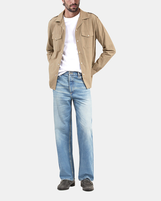 Beige micro check shirt