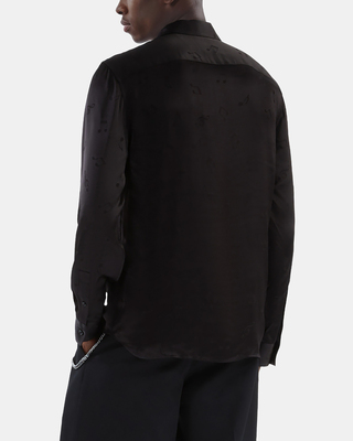 Black music print jacquard shirt