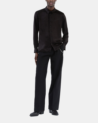 Black music print jacquard shirt