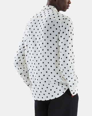 White polka dot printed shirt
