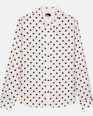 White polka dot printed shirt