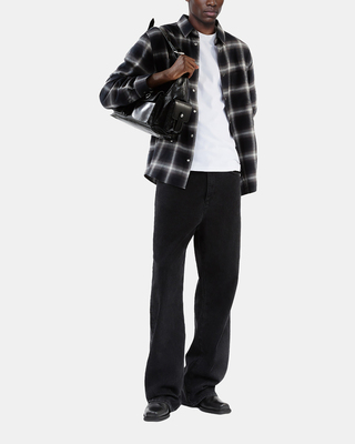 Black plaid shirt