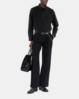 Black polo shirt