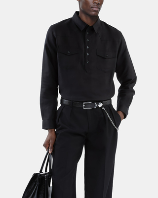 Black polo shirt
