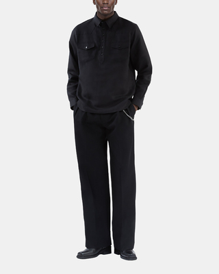 Black polo shirt