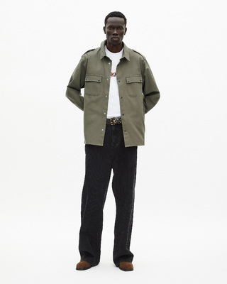 Khaki officer-style shirt