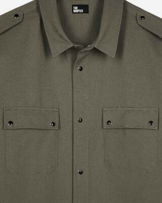 Khaki officer-style shirt