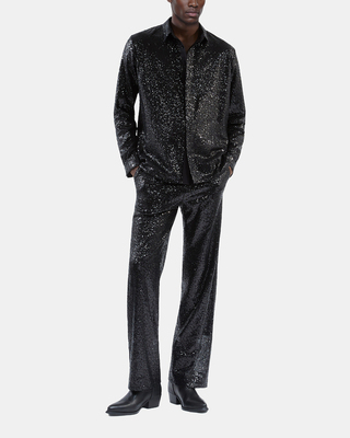 Black sequined shirt