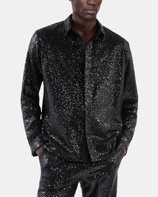 Black sequined shirt