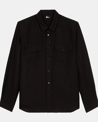 Black linen mix shirt