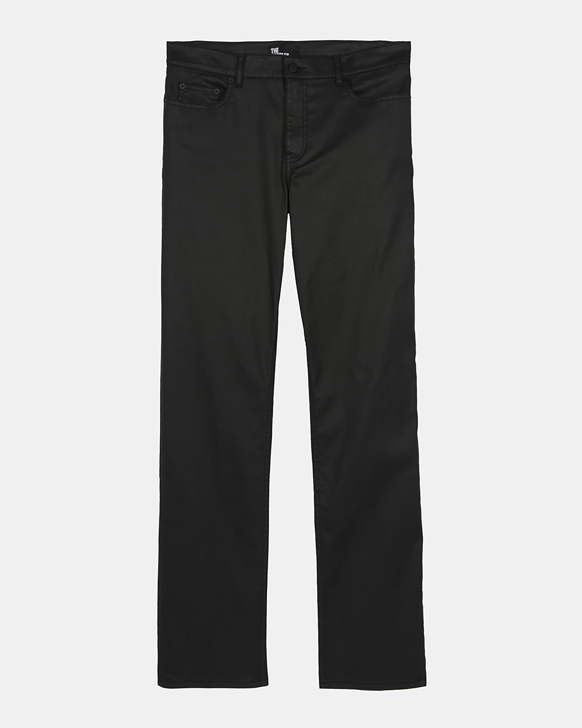 Black leather-effect skinny jeans