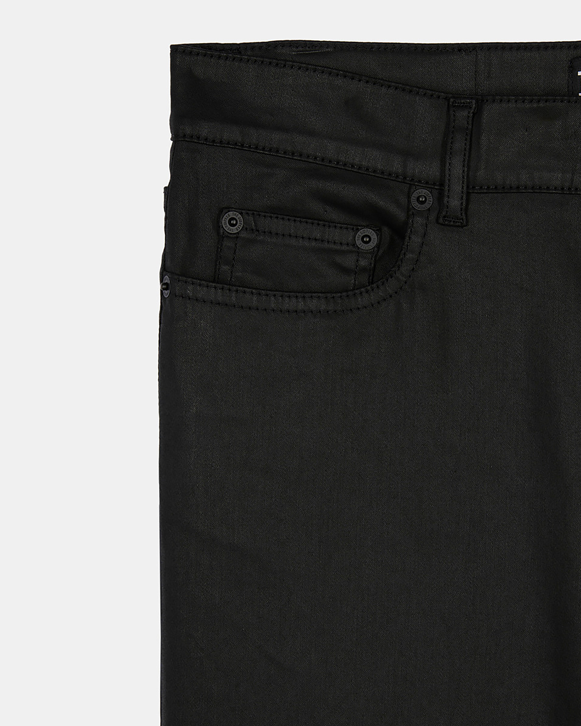 Black leather-effect skinny jeans