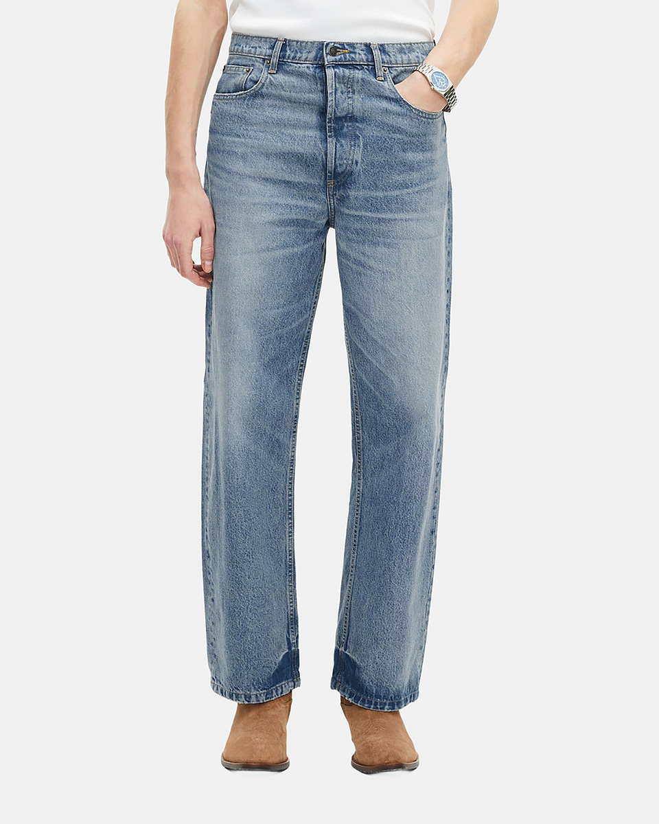 Straight blue jeans