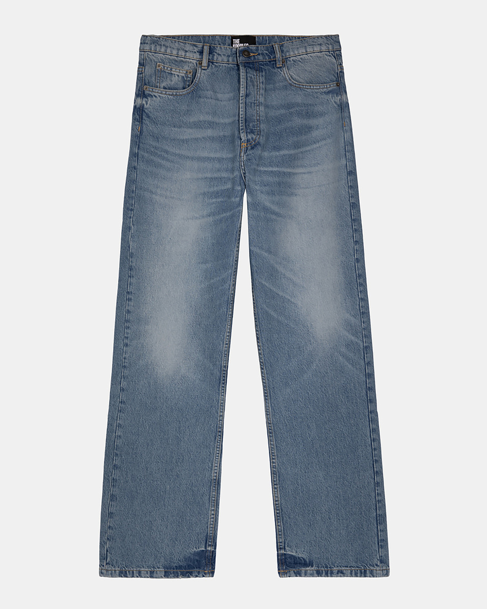 Straight blue jeans