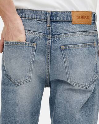 Straight blue jeans