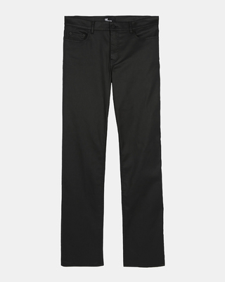 Black leather-effect skinny jeans