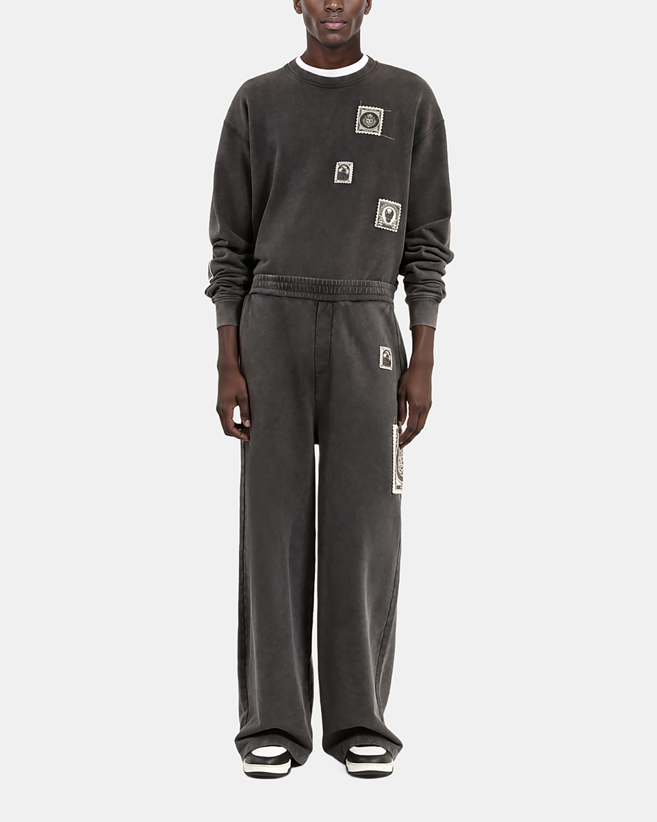 Straight jogging bottoms with black patches