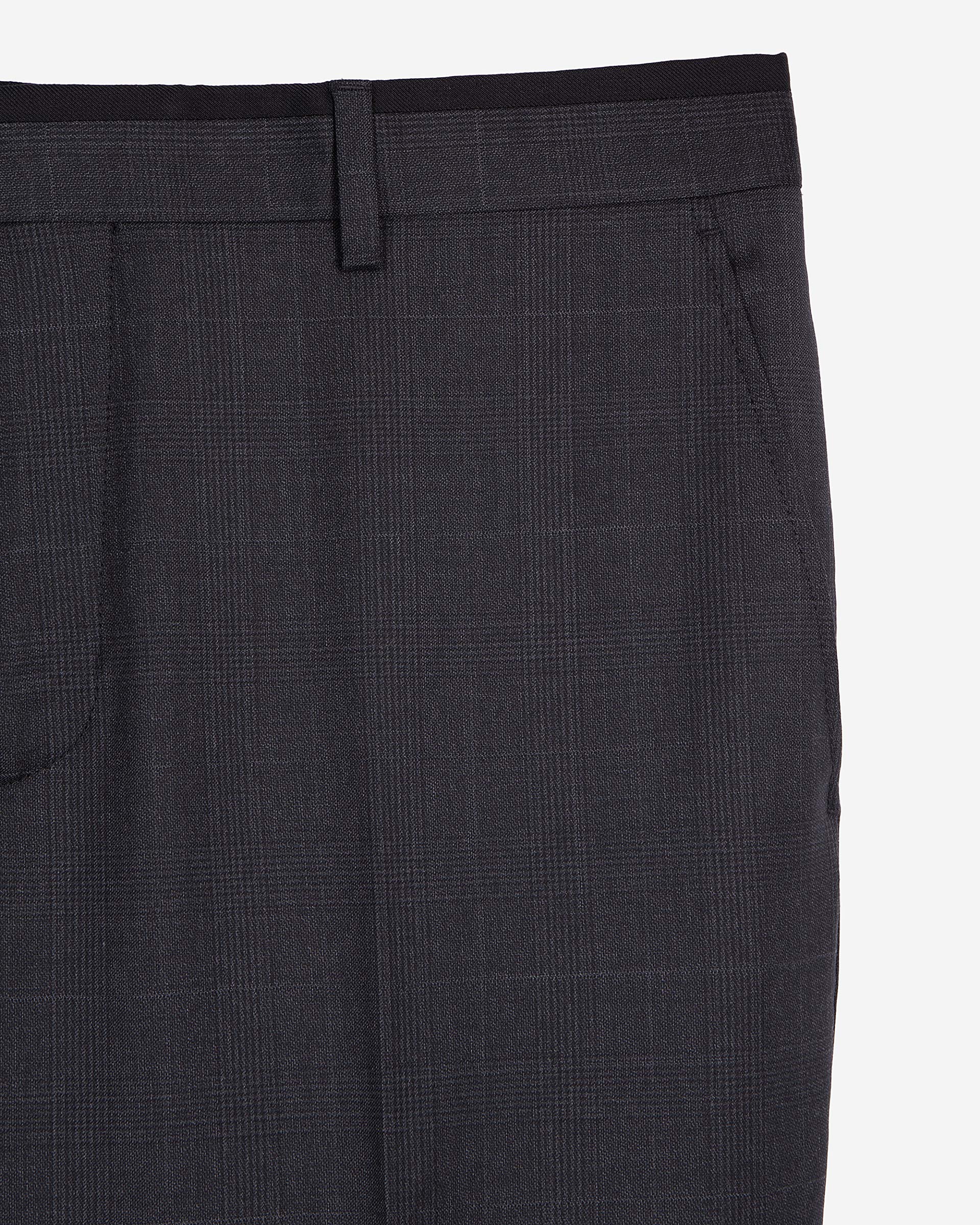 Grey wool Prince of Wales suit trousers