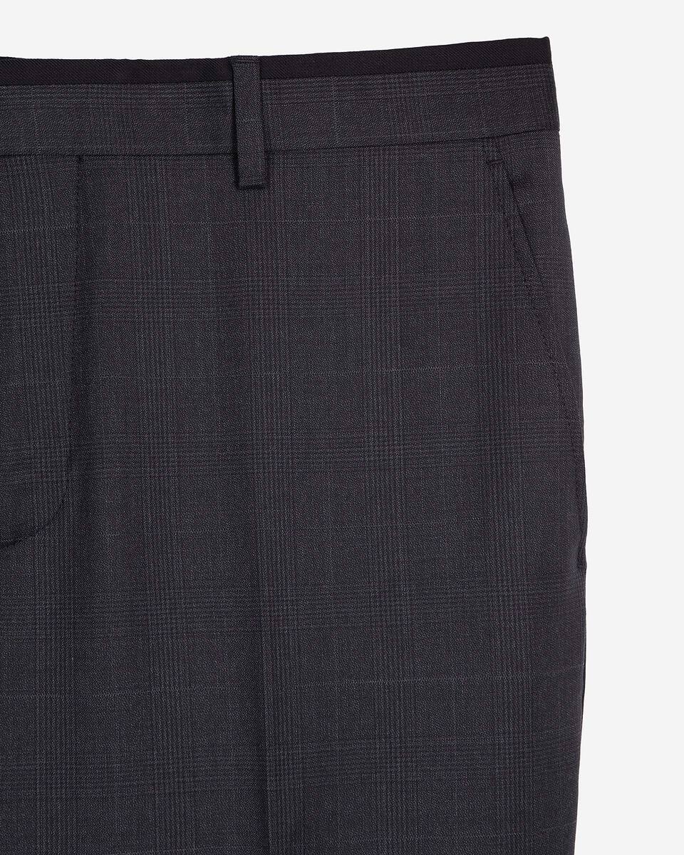 Grey wool Prince of Wales suit trousers