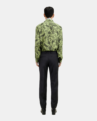 Grey wool Prince of Wales suit trousers