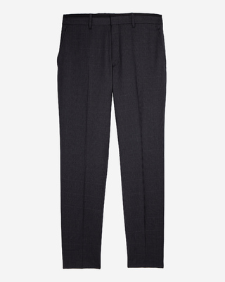 Grey wool Prince of Wales suit trousers