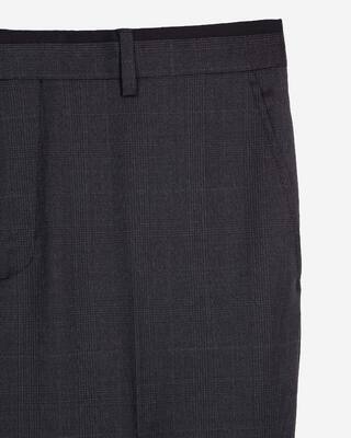 Grey wool Prince of Wales suit trousers