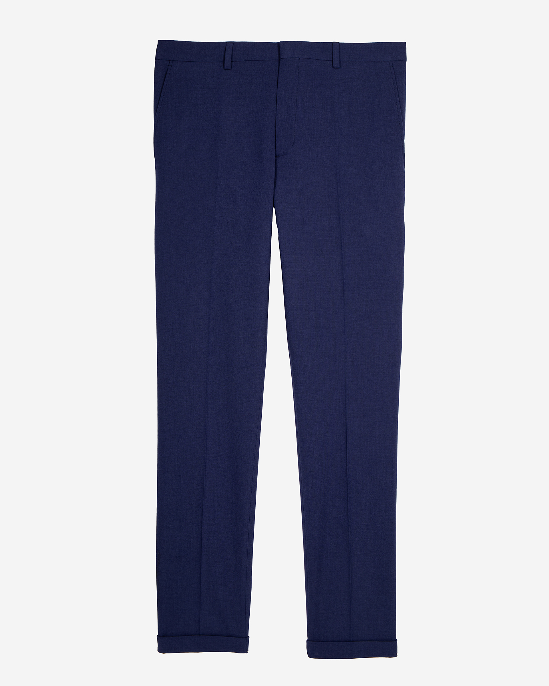 Bright blue wool suit trousers