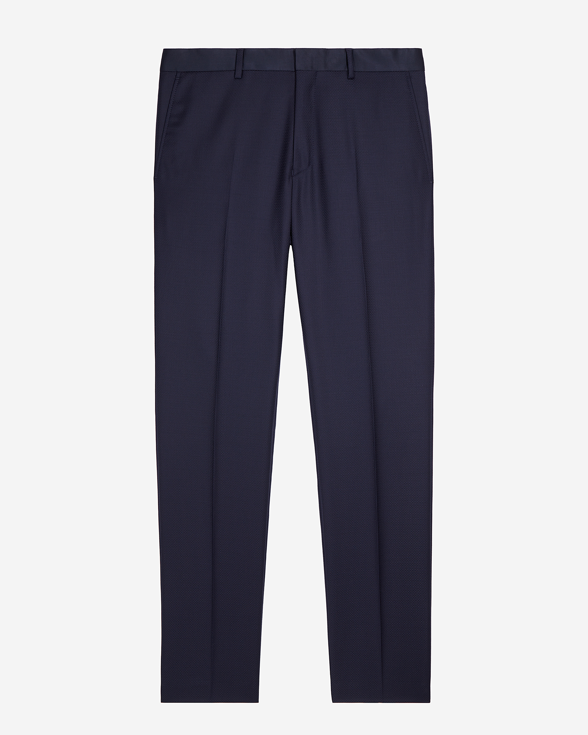 Blue navy wool tuxedo fitted trousers
