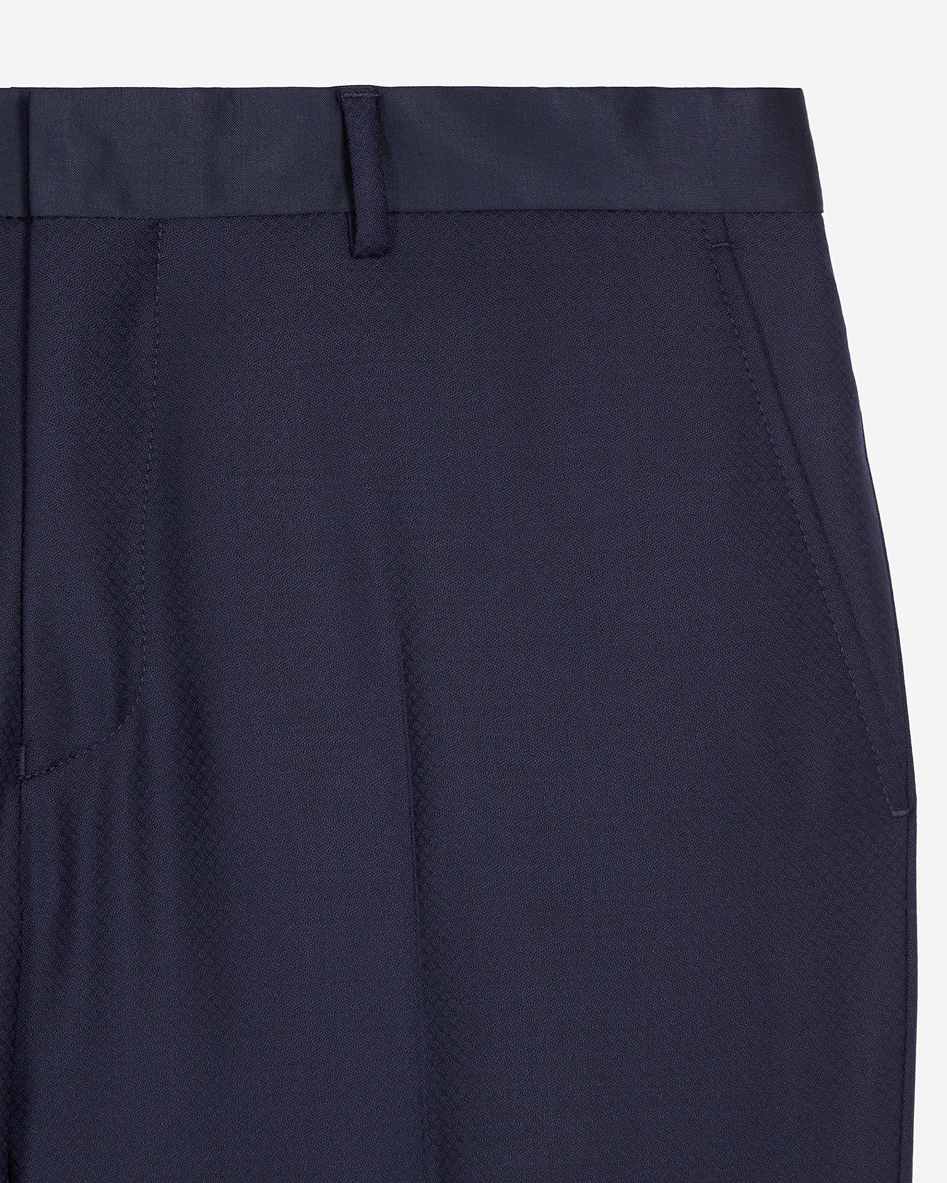 Blue navy wool tuxedo fitted trousers