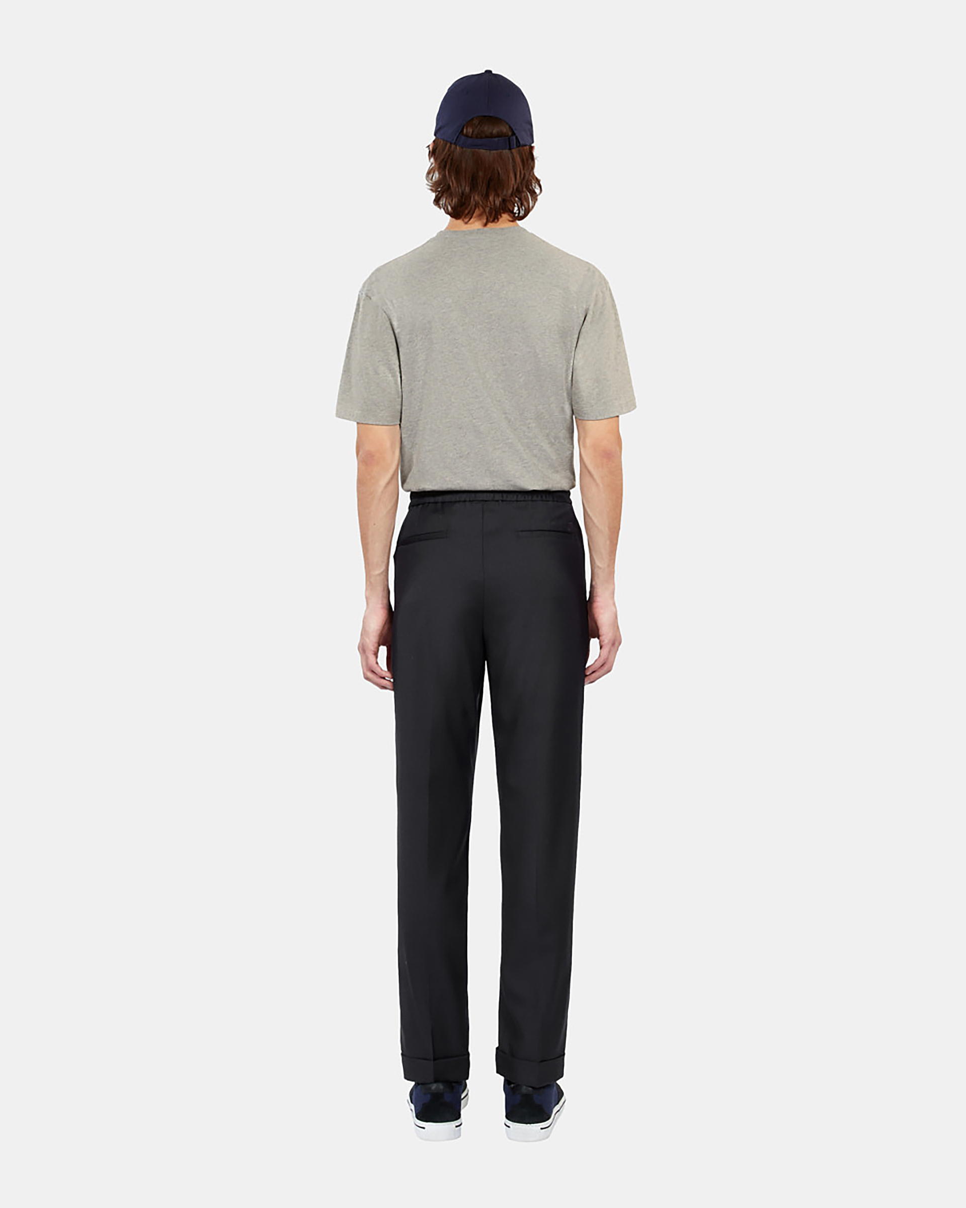 Navy blue wool trousers