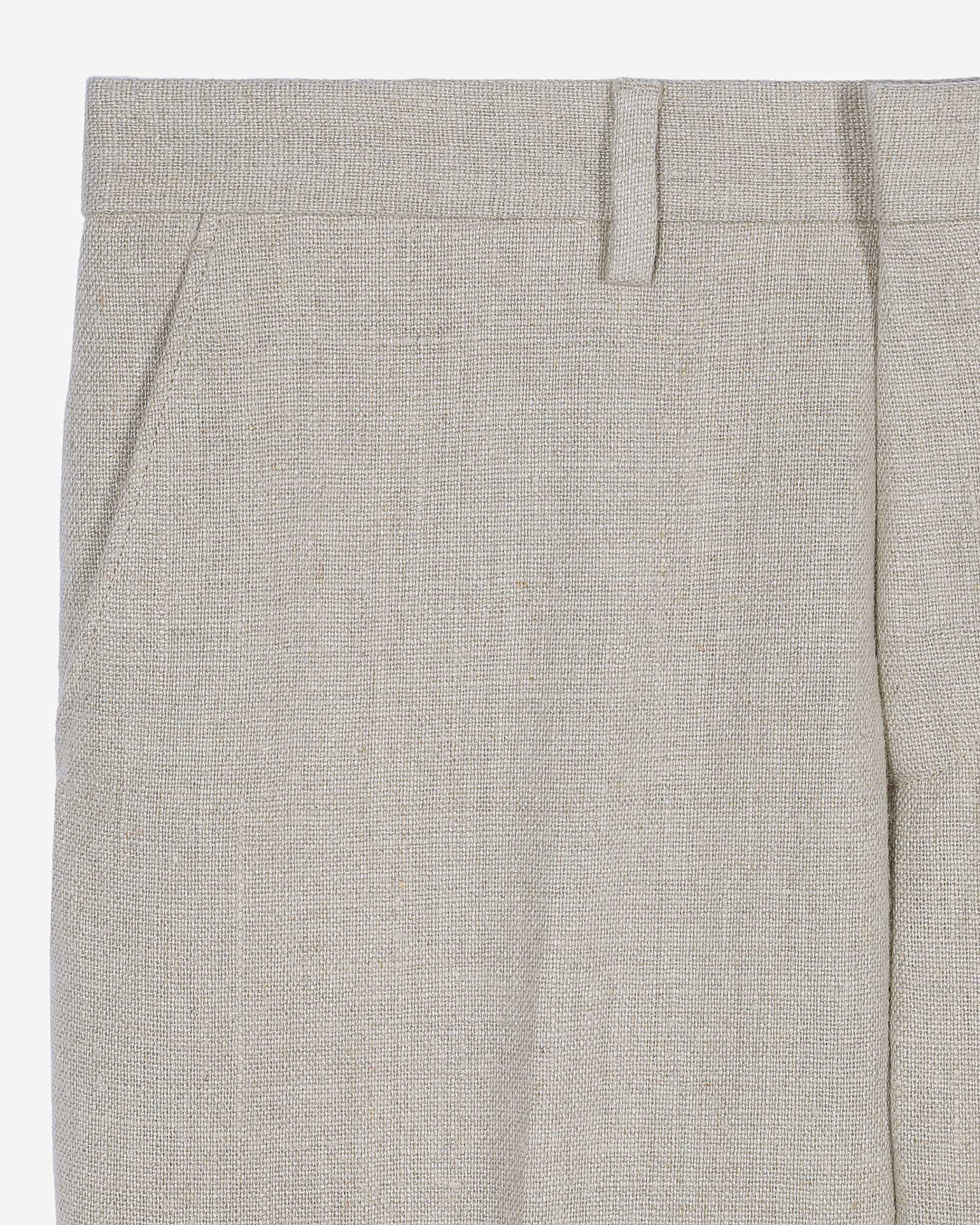 Beige linen suit trousers