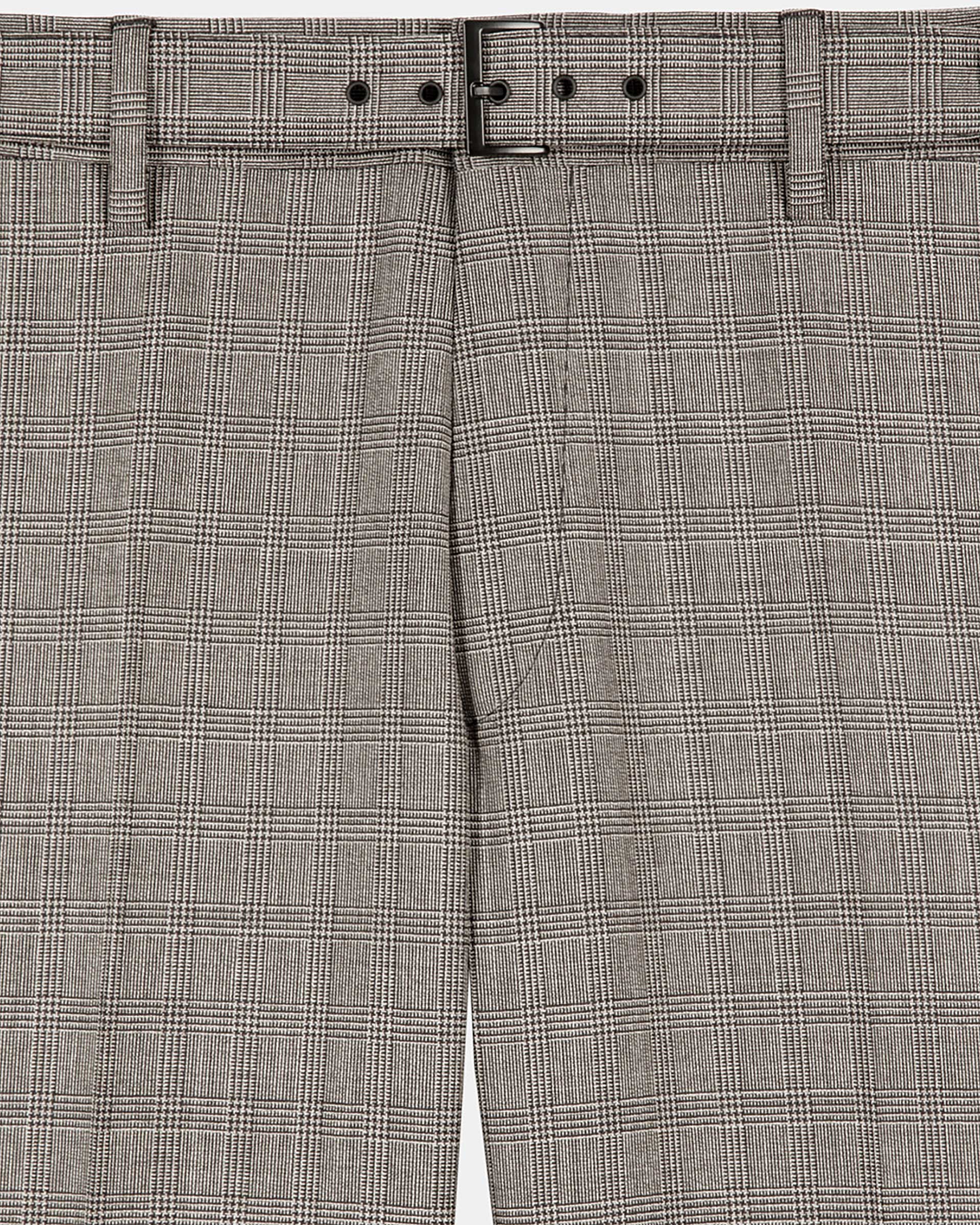 Prince of Wales beige wool suit pants