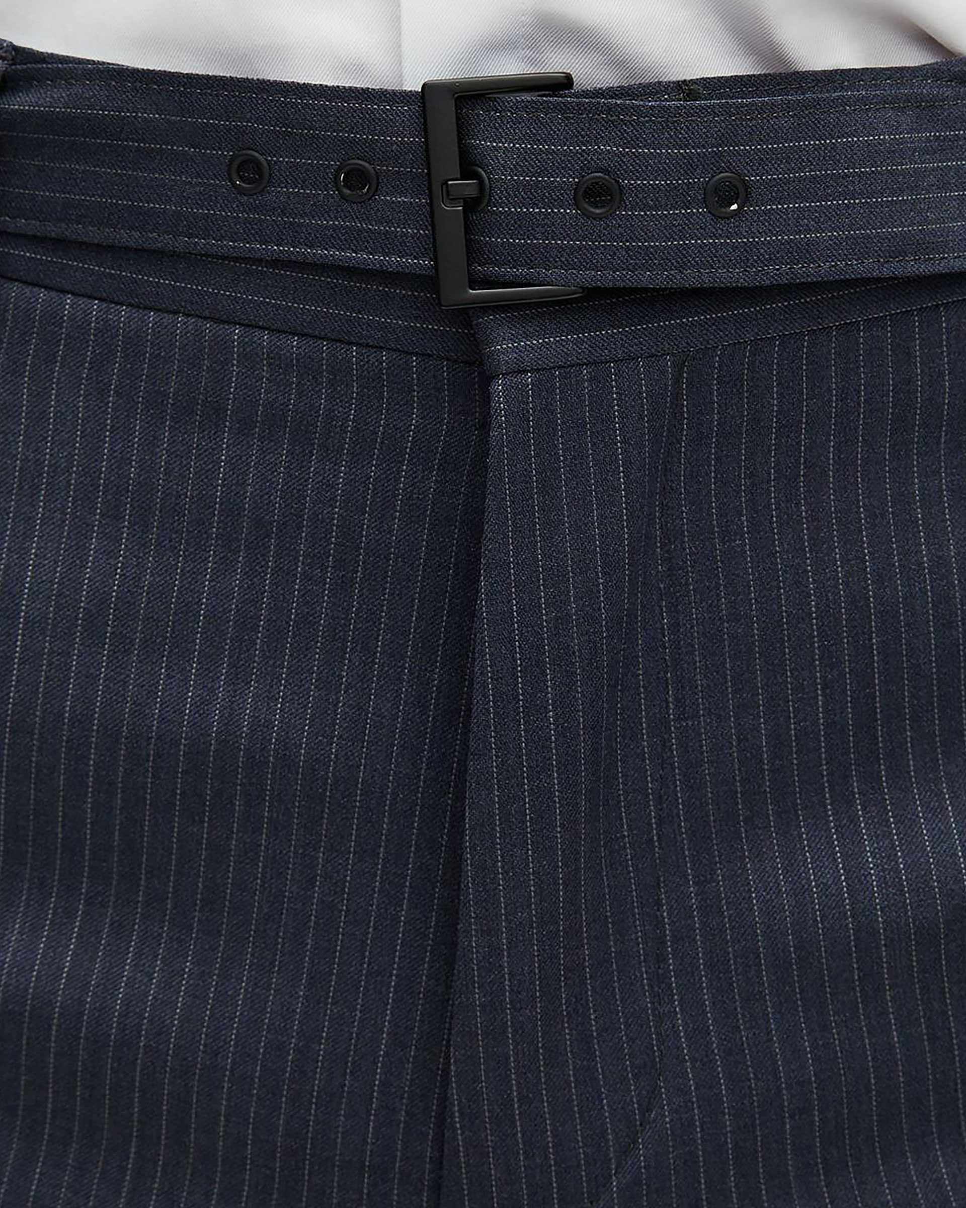 Blue pinstripe suit pants