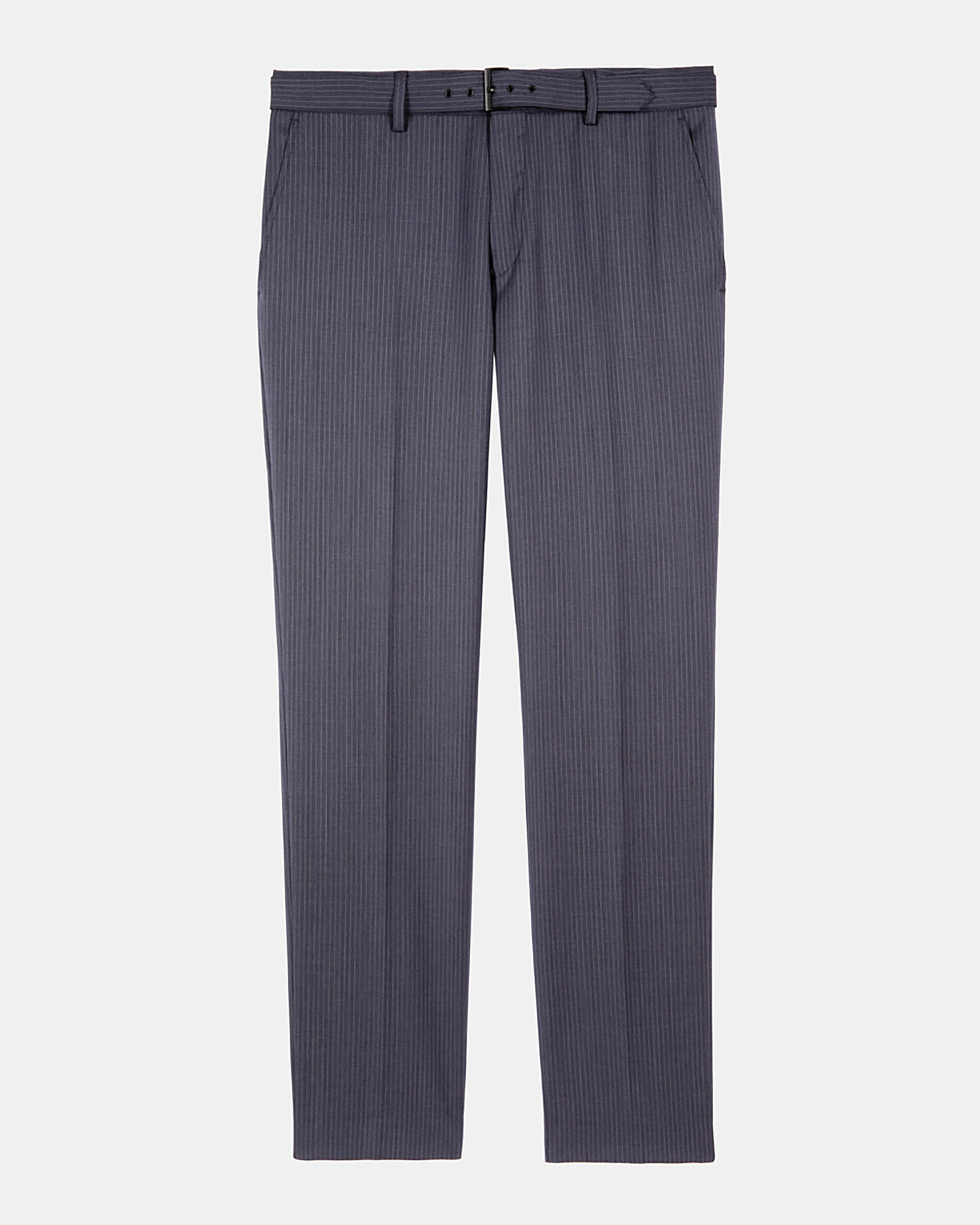 Blue pinstripe suit pants