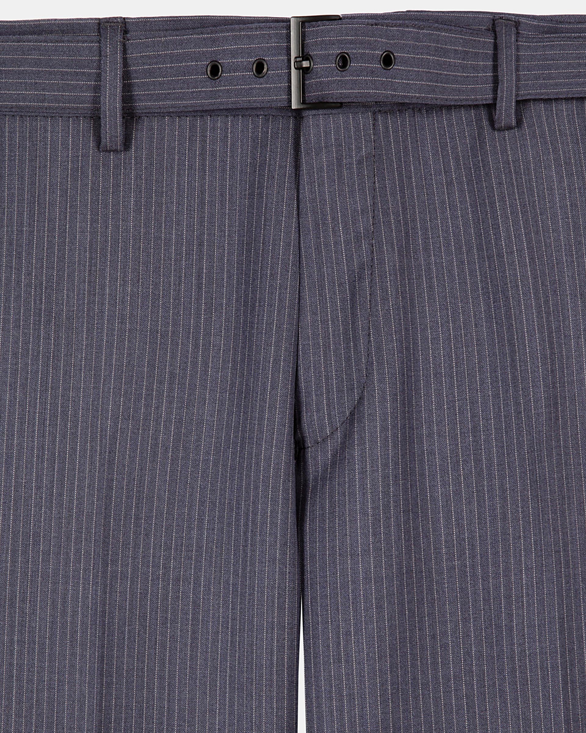 Blue pinstripe suit pants