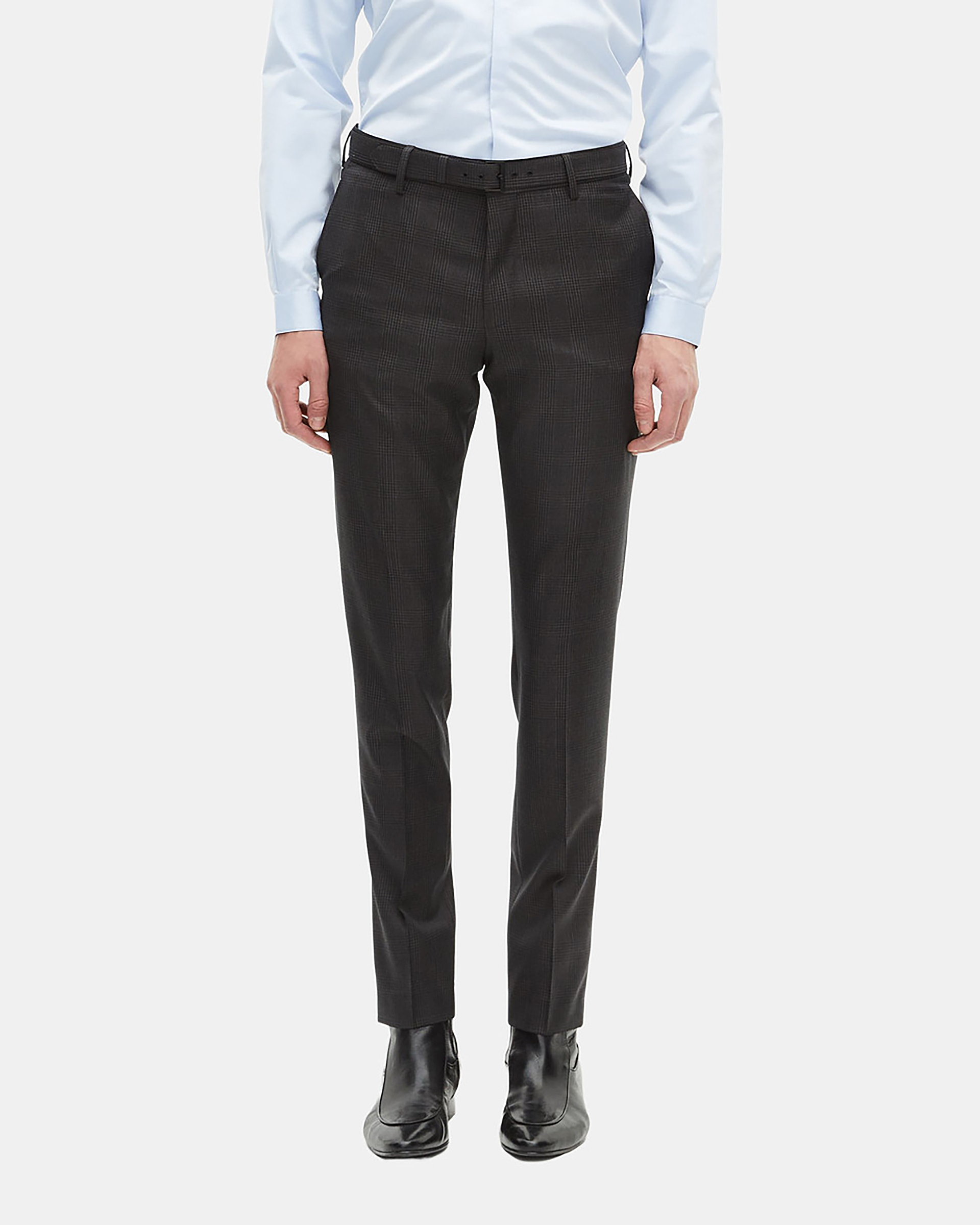Prince of Wales grey wool suit pants