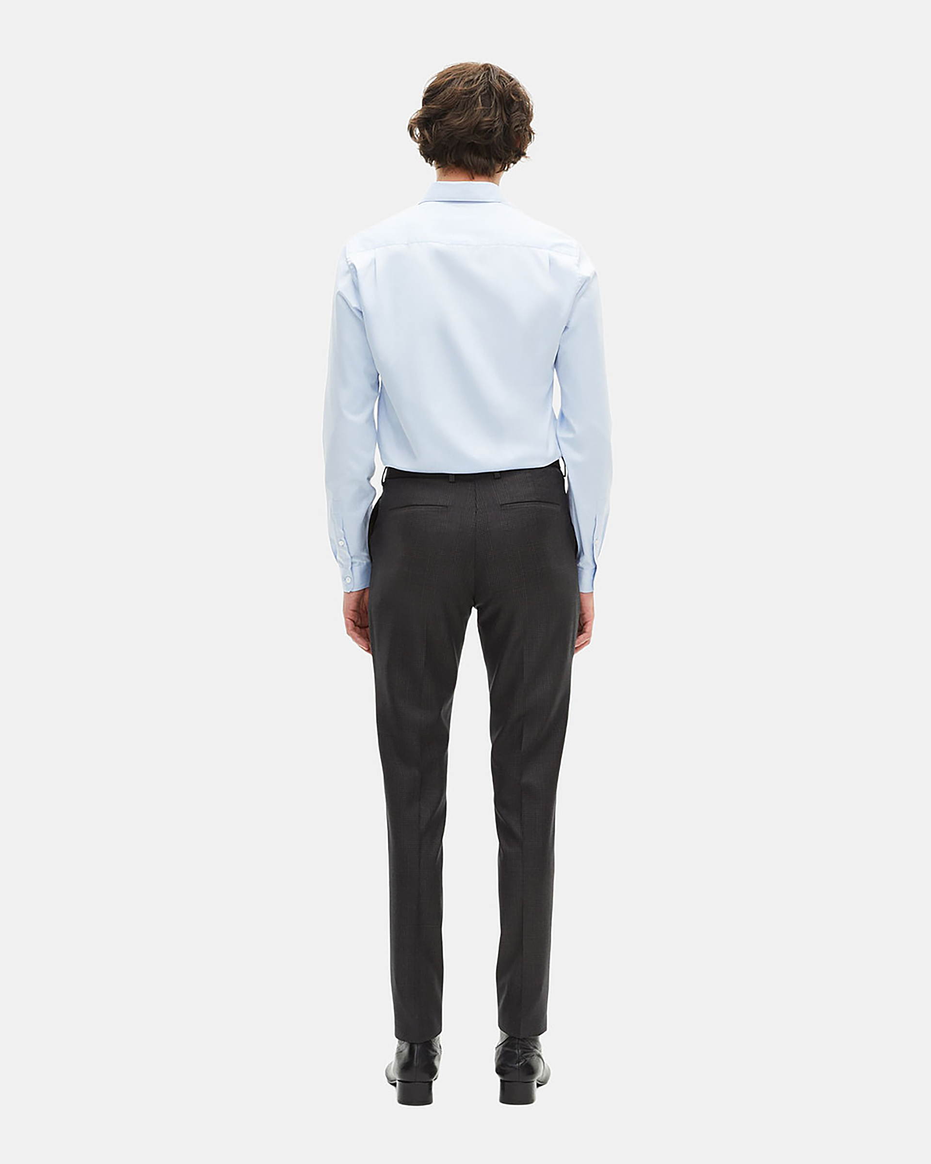 Prince of Wales grey wool suit pants