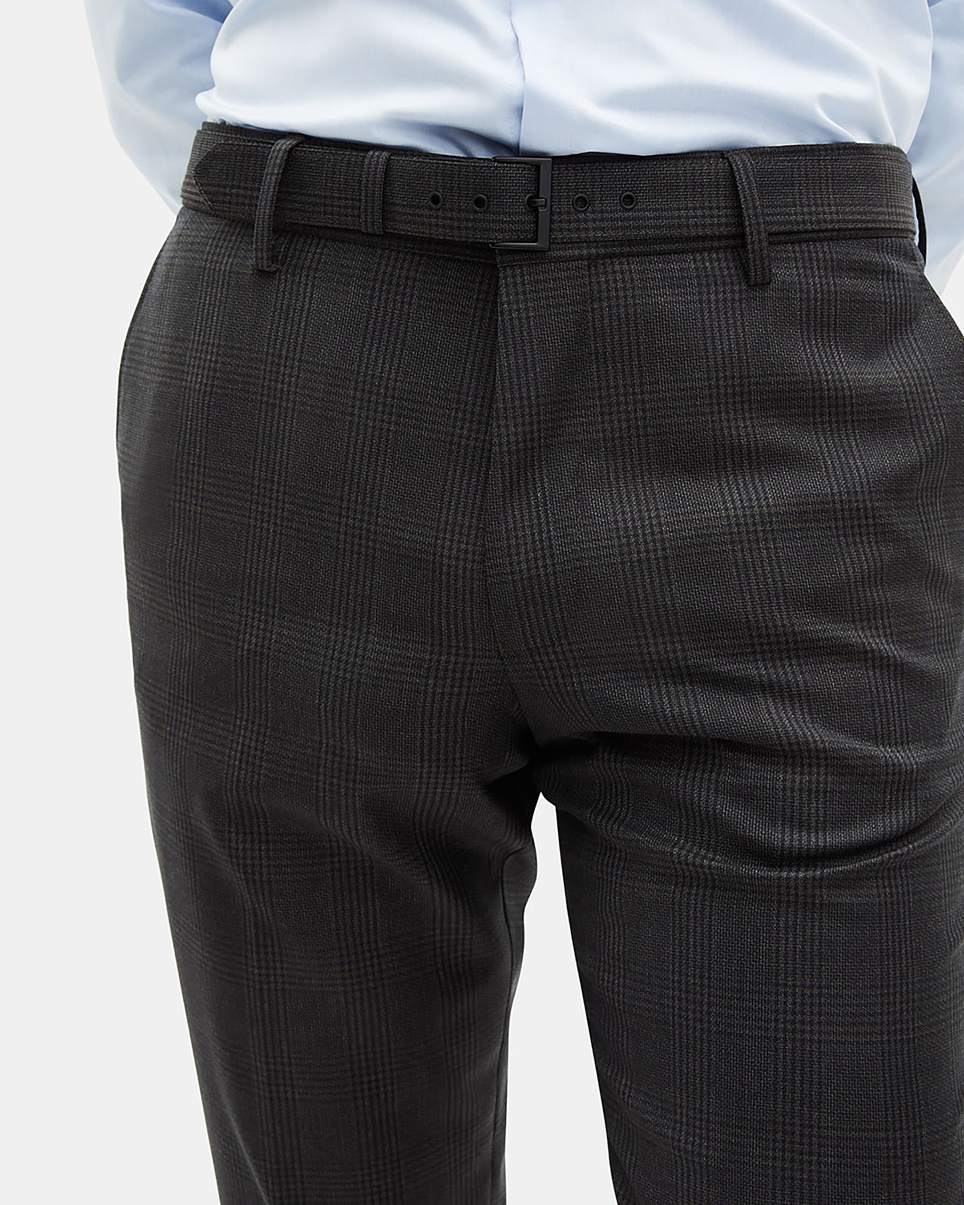 Prince of Wales grey wool suit pants