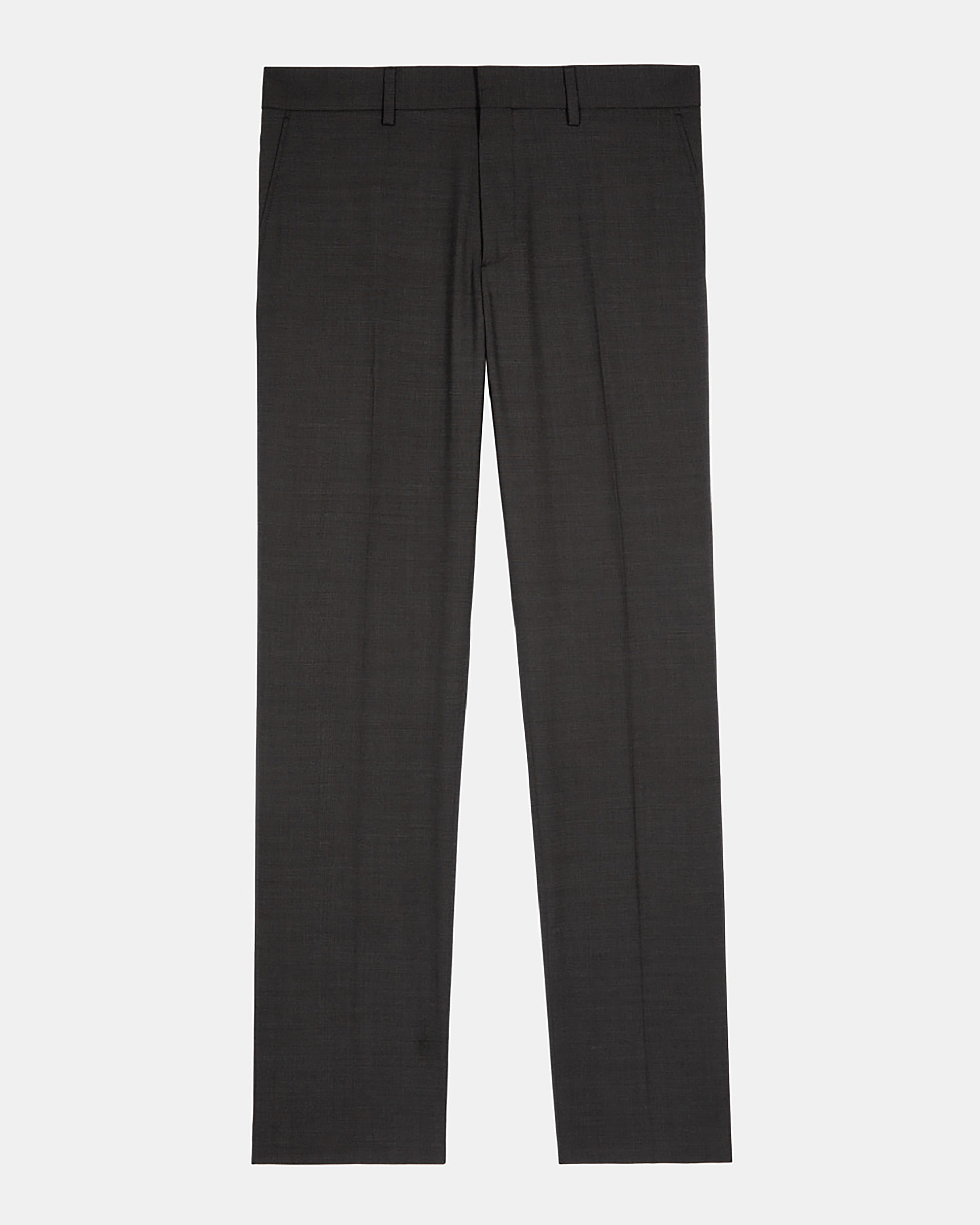 Black micro check wool blend suit pants