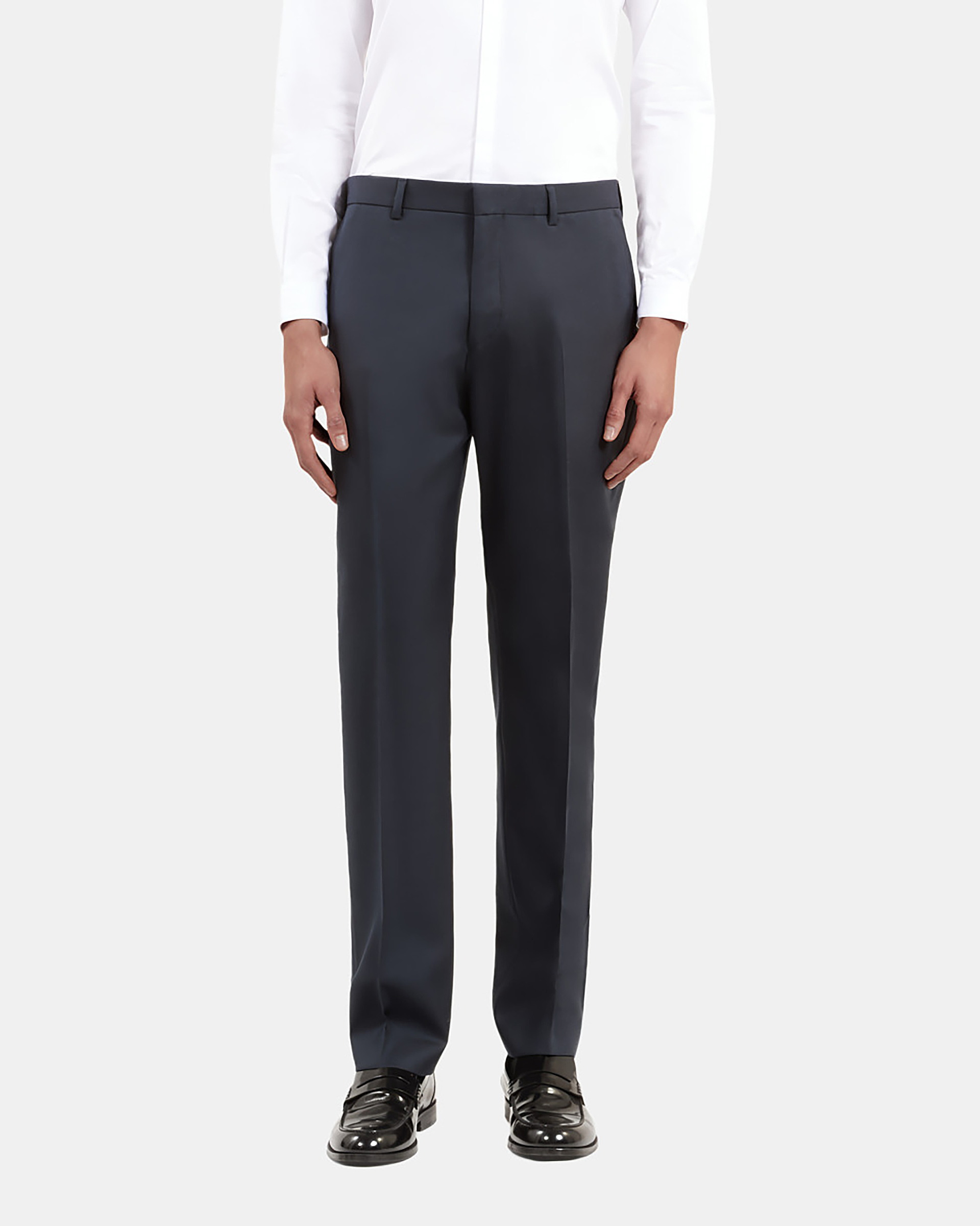 Straight blue suit pants