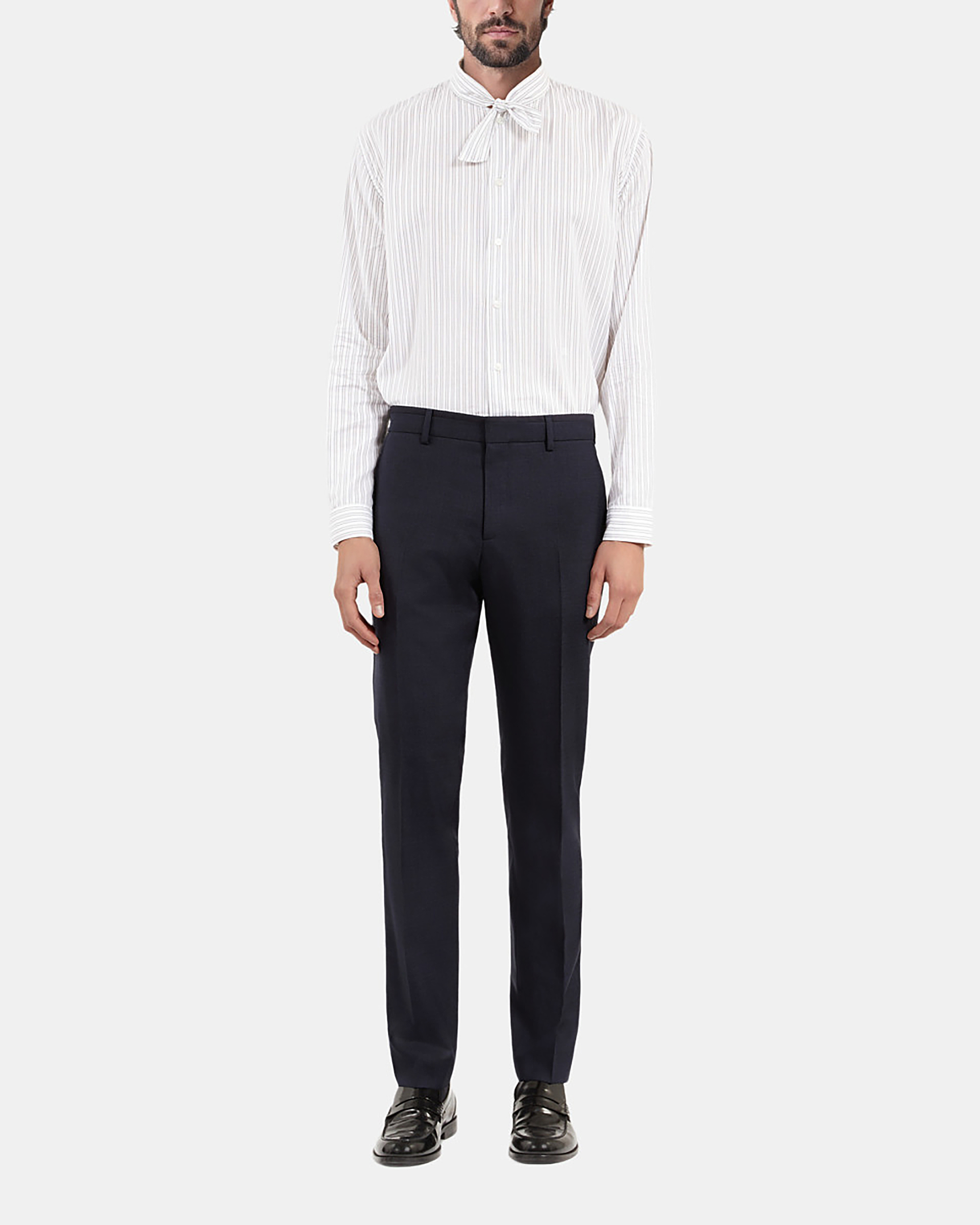 Blue flea-foot suit pants
