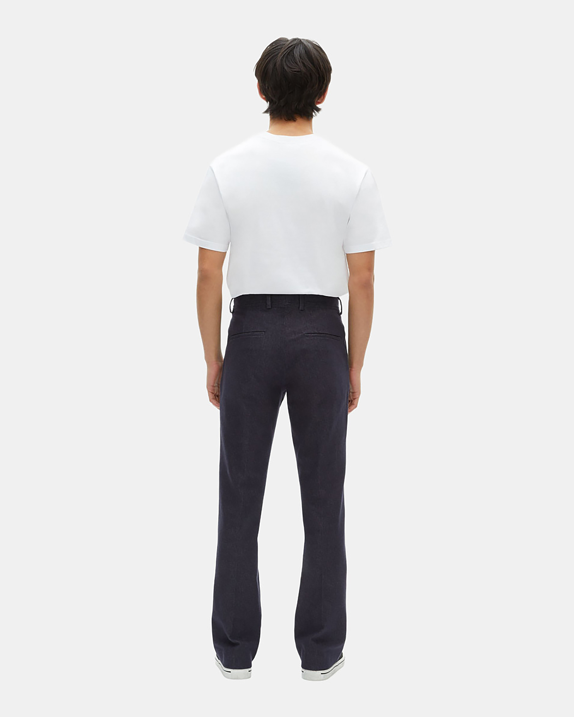 Blue denim-effect suit pants