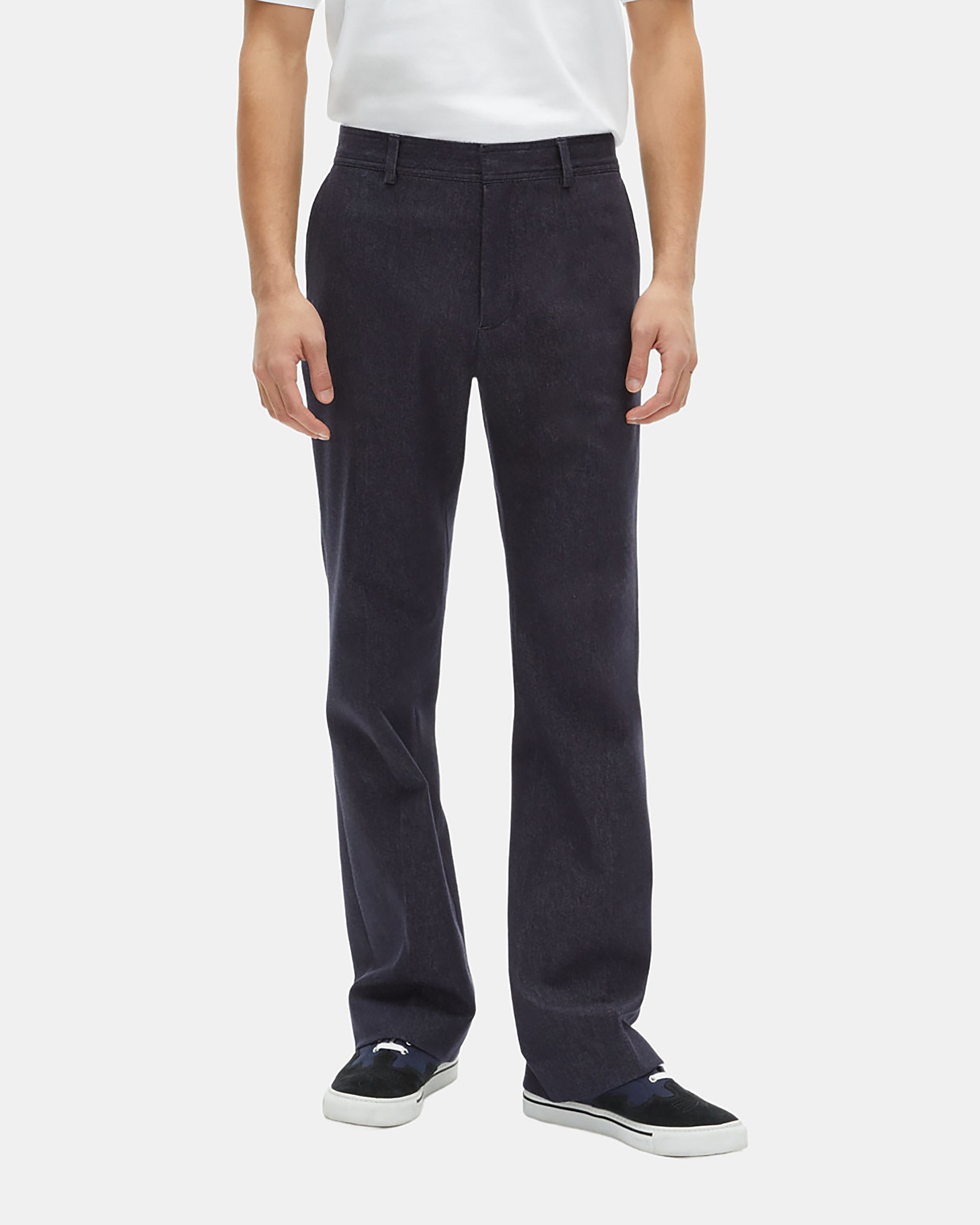 Blue denim-effect suit pants