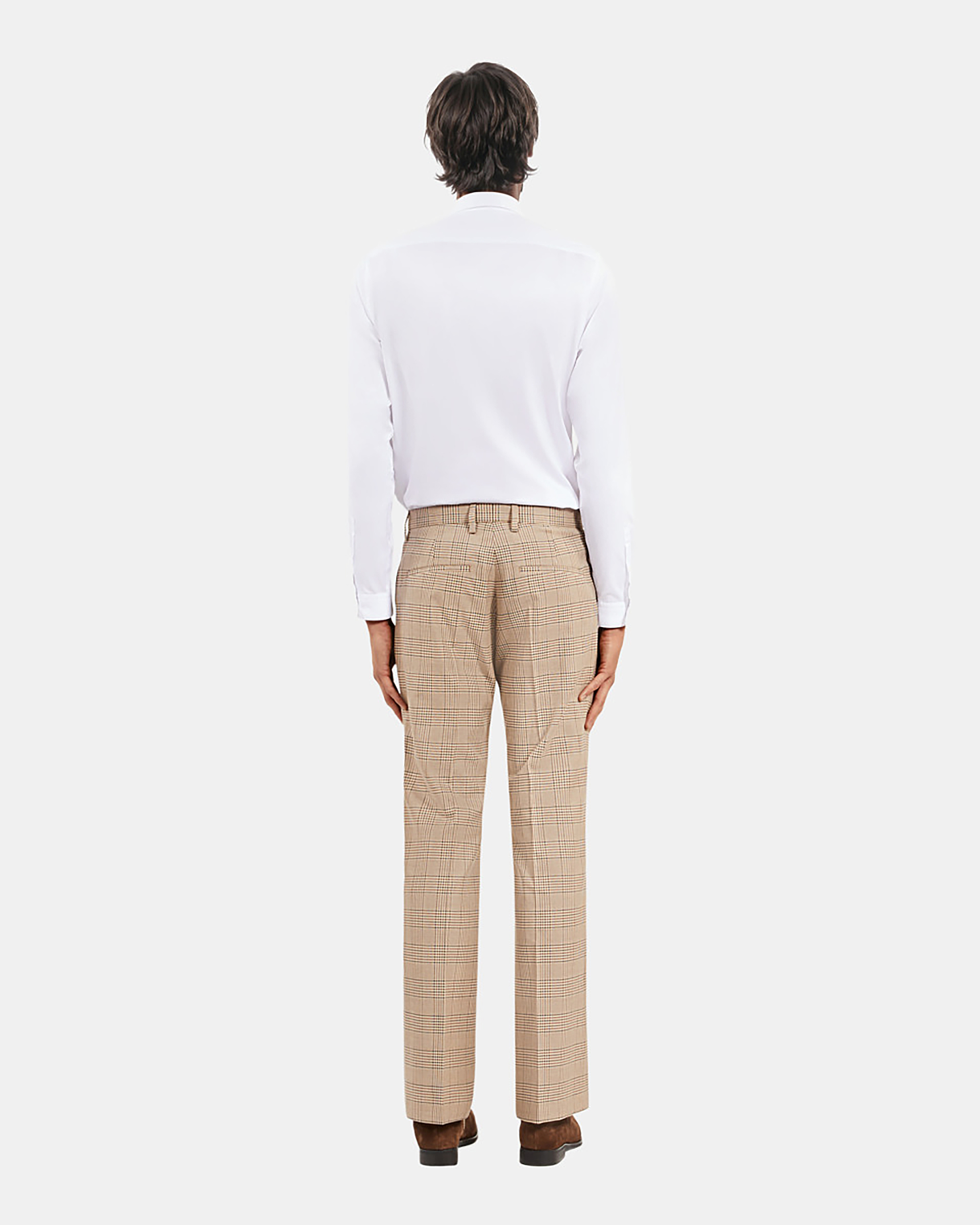 Prince of Wales beige suit pants