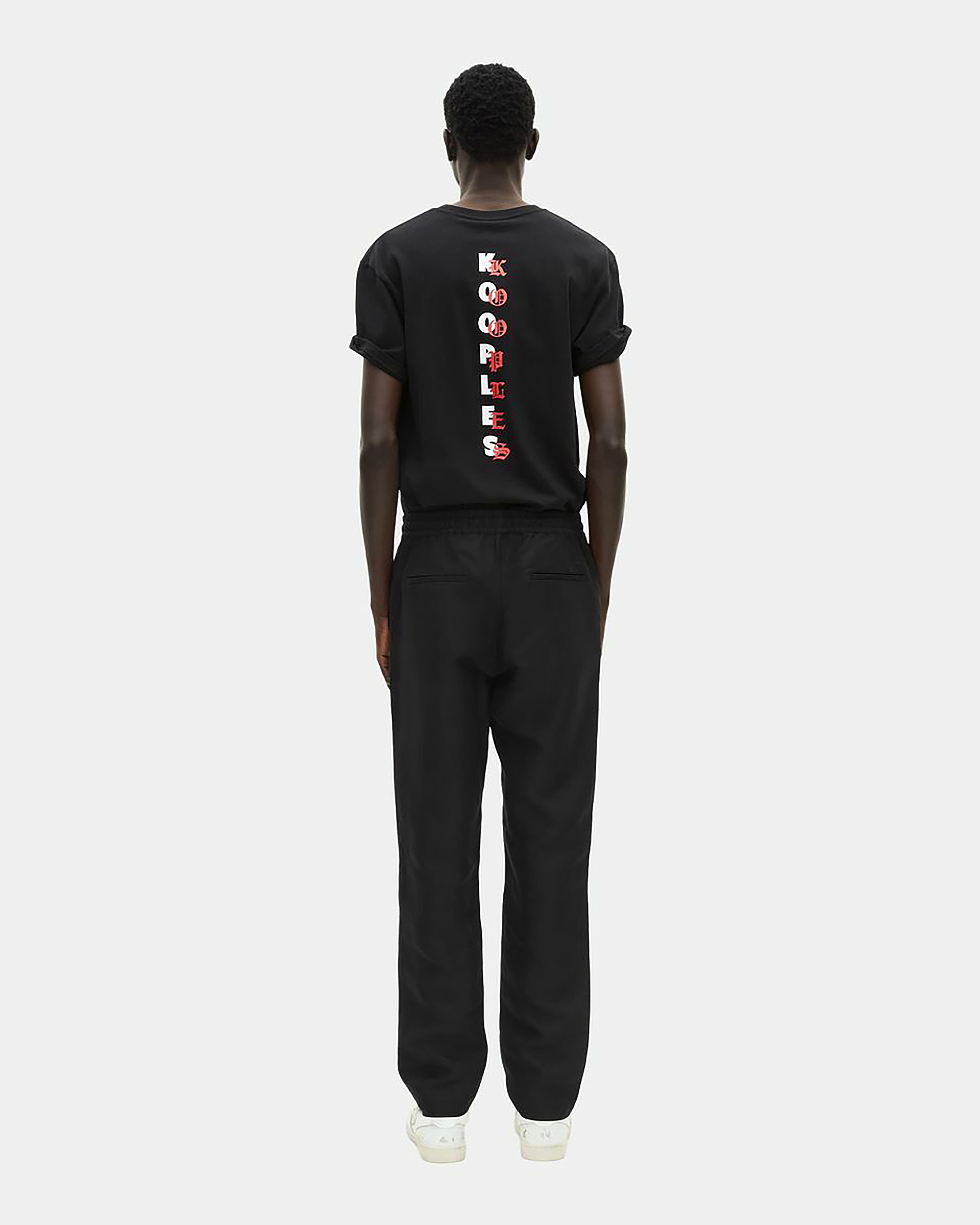 Black straight-leg pants