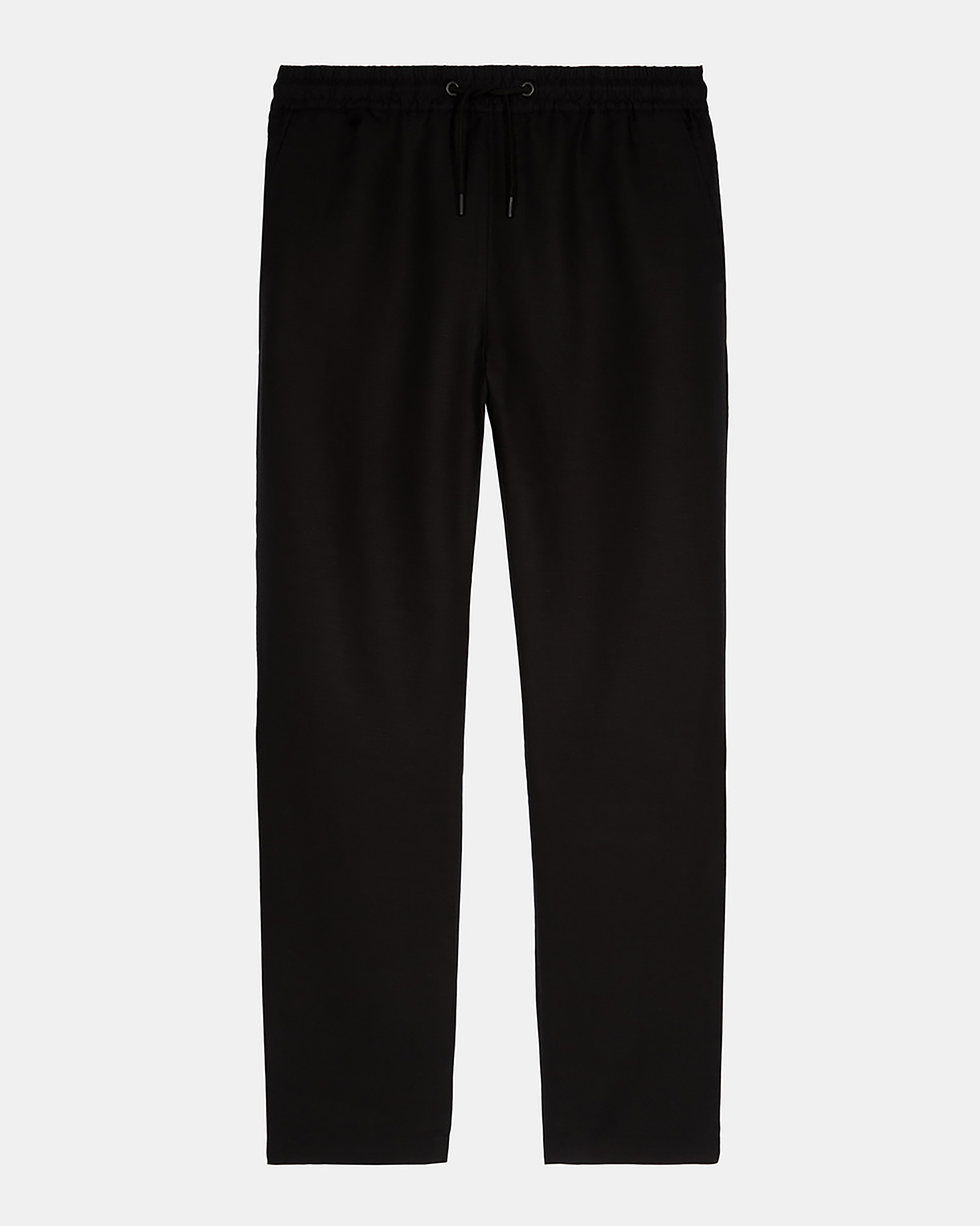 Black straight-leg pants