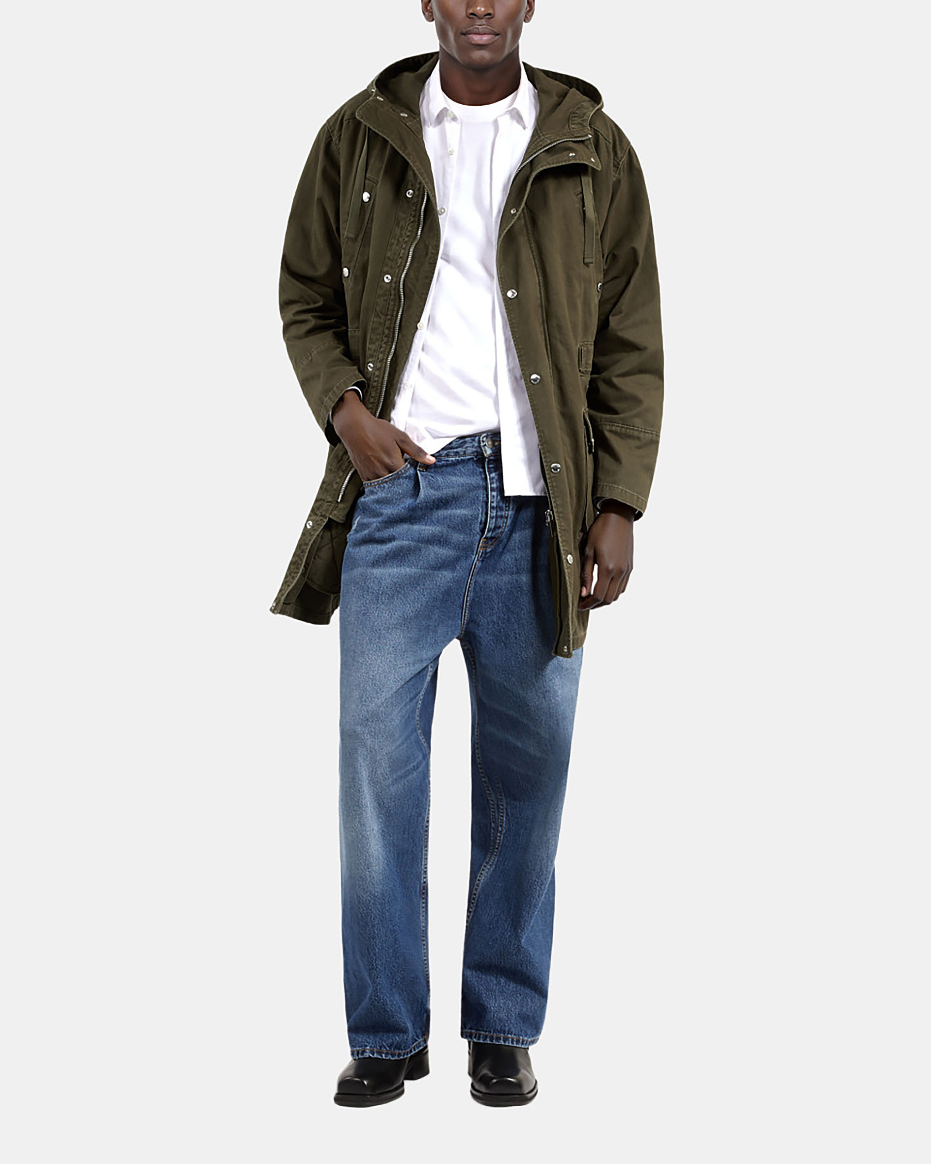Khaki hooded parka