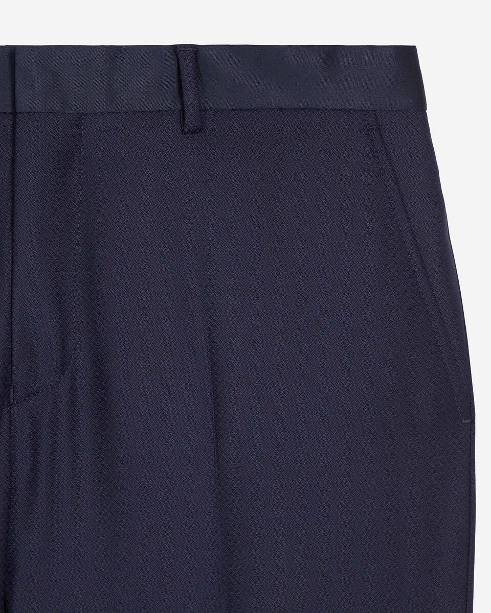 Blue navy wool tuxedo fitted trousers