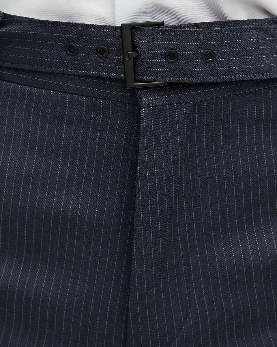 Blue pinstripe suit pants