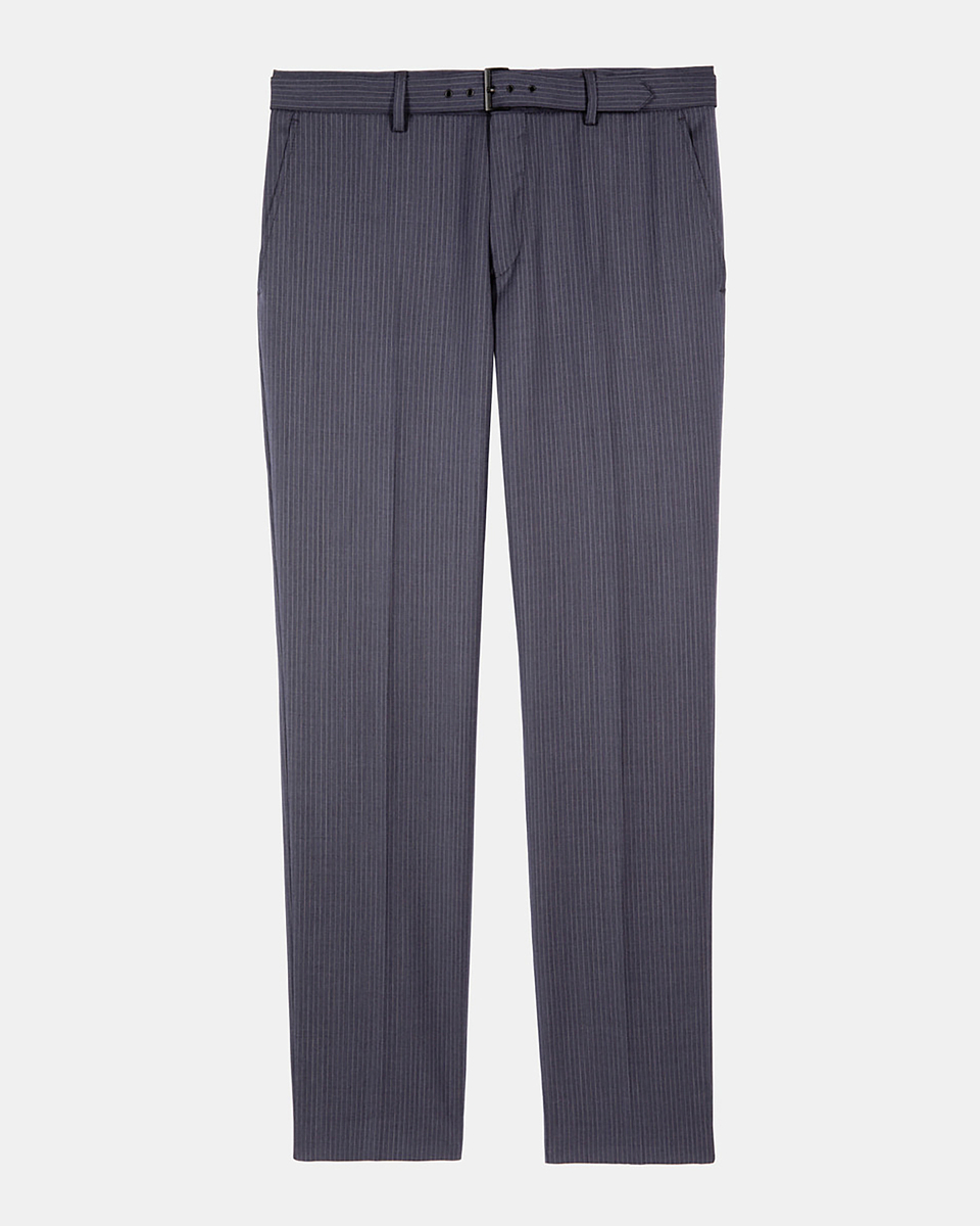 Blue pinstripe suit pants